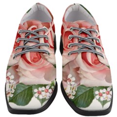 Roses Flowers Wax Flowers Women Heeled Oxford Shoes by Pakrebo