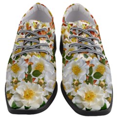 Flowers Roses Leaves Autumn Women Heeled Oxford Shoes by Pakrebo