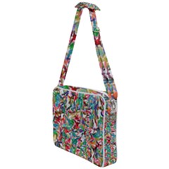 Colorful Paint Strokes On A White Background                               Cross Body Office Bag by LalyLauraFLM