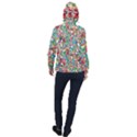 Colorful paint strokes on a white background                                  Women Hooded Front Pocket Windbreaker View2