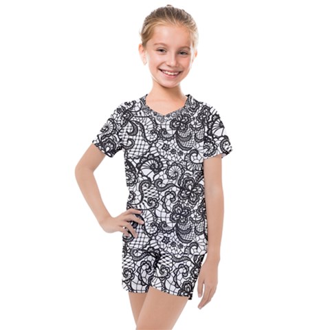 Encaje Kids  Mesh Tee And Shorts Set by Sobalvarro