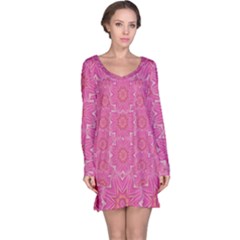 Bloom On In  The Soft Sunshine Decorative Long Sleeve Nightdress by pepitasart