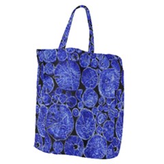 Neon Abstract Cobalt Blue Wood Giant Grocery Tote by Bajindul