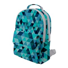 Teal Triangles Pattern Flap Pocket Backpack (large) by LoolyElzayat