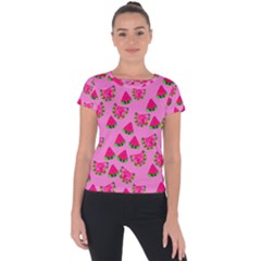 Watermelons Pattern Short Sleeve Sports Top  by bloomingvinedesign