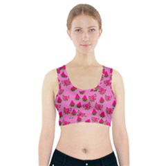 Watermelons Pattern Sports Bra With Pocket by bloomingvinedesign