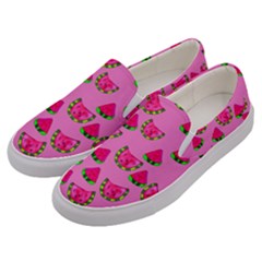 Watermelons Pattern Men s Canvas Slip Ons by bloomingvinedesign