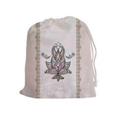 Elegant Decorative Mandala Design Drawstring Pouch (xl) by FantasyWorld7