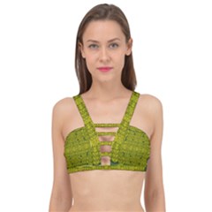 Flowers In Yellow For Love Of The Decorative Cage Up Bikini Top