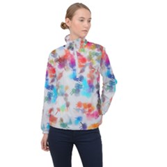 Paint Splashes Canvas                                      Women Half Zip Windbreaker