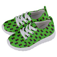 Nerdy 60s  Girl Pattern Green Kids  Lightweight Sports Shoes by snowwhitegirl