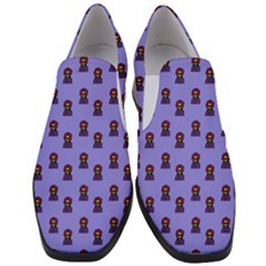 Nerdy 60s  Girl Pattern Purple Women Slip On Heel Loafers by snowwhitegirl