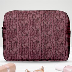 Knitted Wool Rose Make Up Pouch (large) by snowwhitegirl