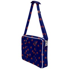 Red Rose Blue Cross Body Office Bag by snowwhitegirl