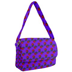 Red Roses Blue Purple Courier Bag by snowwhitegirl