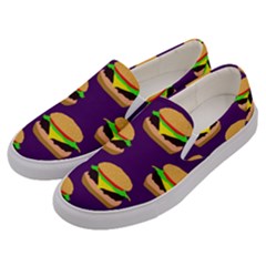 Burger Pattern Men s Canvas Slip Ons by bloomingvinedesign