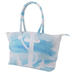 Anchor Watercolor Painting Blue Canvas Shoulder Bag by Sudhe