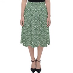 Baroque Green Pearls Ornate Bohemian Classic Midi Skirt by pepitasart