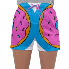 Donut Doughnut Dessert Clip Art Sleepwear Shorts by Simbadda