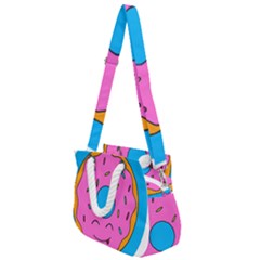 Donut Doughnut Dessert Clip Art Rope Handles Shoulder Strap Bag by Simbadda