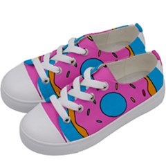 Donut Doughnut Dessert Clip Art Kids  Low Top Canvas Sneakers by Simbadda