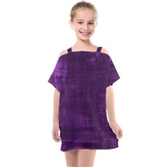 Purple Grunge Kids  One Piece Chiffon Dress