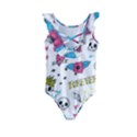 Emo Teens Doodle Seamless Kids  Frill Swimsuit View2