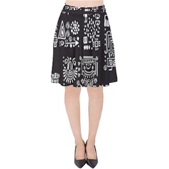 Vector Pattern Design With Tribal Elements Velvet High Waist Skirt by Vaneshart