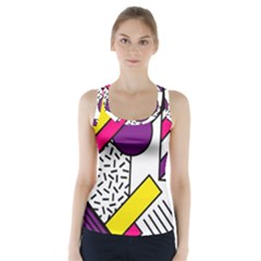 Memphis Colorful Background With Stroke Racer Back Sports Top by Vaneshart