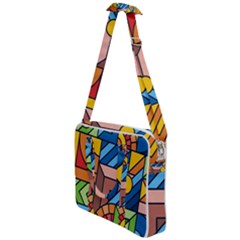 Colorful Geometric Mosaic Background Cross Body Office Bag by Vaneshart