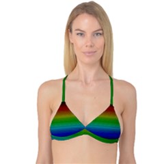 Dark Rainbow Stripes Reversible Tri Bikini Top