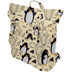 Hand Drawn Penguin Doodle Pattern Buckle Up Backpack by Vaneshart