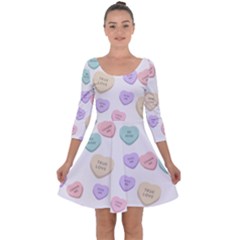 Hearts Quarter Sleeve Skater Dress