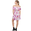 Background Square Pattern Colorful Off Shoulder Chiffon Dress View2