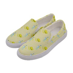 Lemonade Polkadots Women s Canvas Slip Ons by bloomingvinedesign