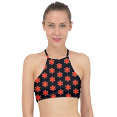 Flower Pattern Pattern Texture Racer Front Bikini Top