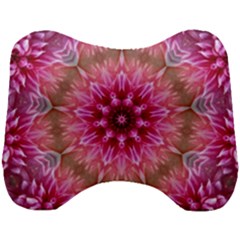 Flower Mandala Art Pink Abstract Head Support Cushion by Simbadda