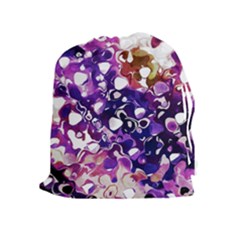 Paint Texture Purple Watercolor Drawstring Pouch (xl) by Simbadda