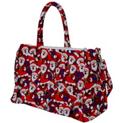 Nicholas Santa Christmas Pattern Duffel Travel Bag by Simbadda