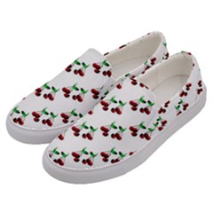 Cherries Pattern Men s Canvas Slip Ons by bloomingvinedesign