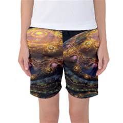 Fractal Cg Computer Graphics Sphere Fractal Art Water Organism Macro Photography Art Space Earth  Women s Basketball Shorts by Vaneshart