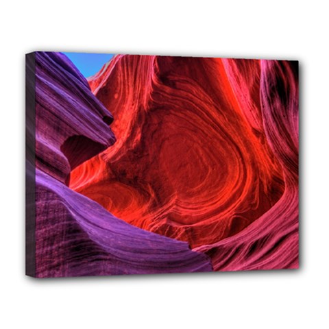 Flower Purple Petal Red Color Pink Hdr Magenta Lowerantelopecanyon Antelopecanyon Macro Photography Canvas 14  X 11  (stretched) by Vaneshart