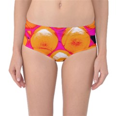 Pop Art Tennis Balls Mid-waist Bikini Bottoms