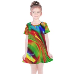 Artwork Digital Art Fractal Colors Kids  Simple Cotton Dress