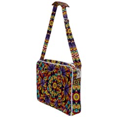 Geometric Pattern Kaleidoscope Art Mirror Image Mosaic Cross Body Office Bag by Vaneshart