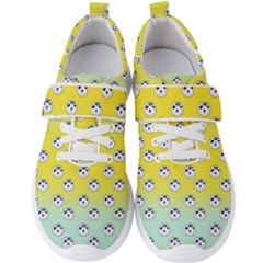 English Breakfast Yellow Pattern Mint Ombre Men s Velcro Strap Shoes by snowwhitegirl