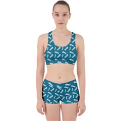 Fish Teal Blue Pattern Work It Out Gym Set by snowwhitegirl