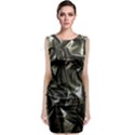 Metallic Silver Satin Sleeveless Velvet Midi Dress View1