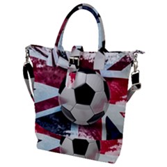 Soccer Ball With Great Britain Flag Buckle Top Tote Bag by Vaneshart