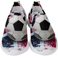 Soccer Ball With Great Britain Flag Kids  Slip On Sneakers by Vaneshart